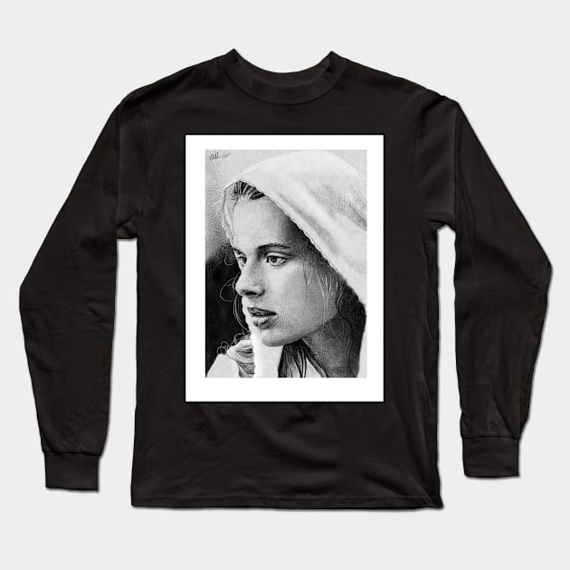 Nastassja Kinski - the beauty in pencils Long Sleeve T-Shirt by micheleamadesi